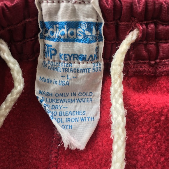 Vintage 1970s Adidas ATP Burgundy Trackpants/ L - Picture 3 of 4
